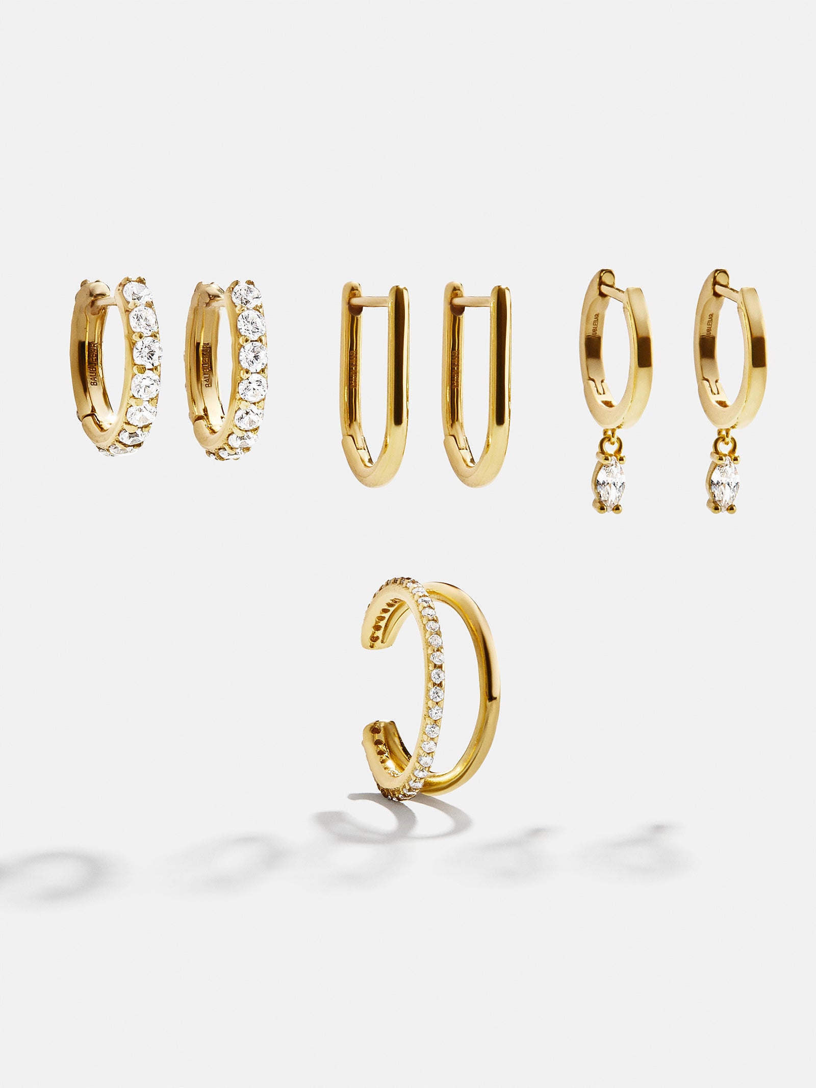 Small Half-Hoop Earring Findings in 18K Gold Plating with Attachment Ring,  Nickel Lead Free & Hypoallergenic Earring Component (BRER0024)