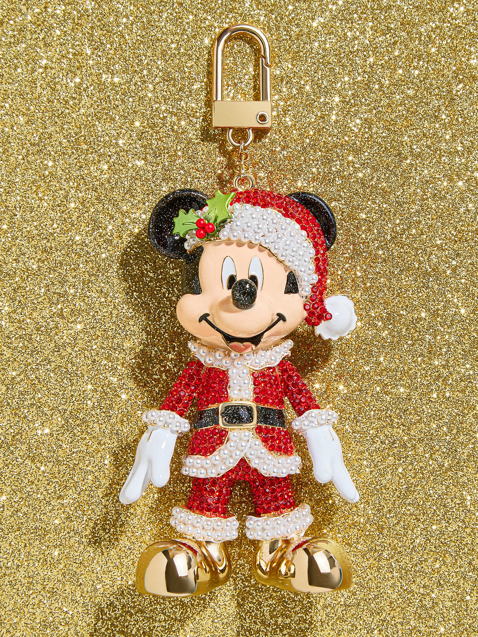 Disney Baublebar Mickey Mouse Reindeer Sparkle Keychain Charm Christmas New