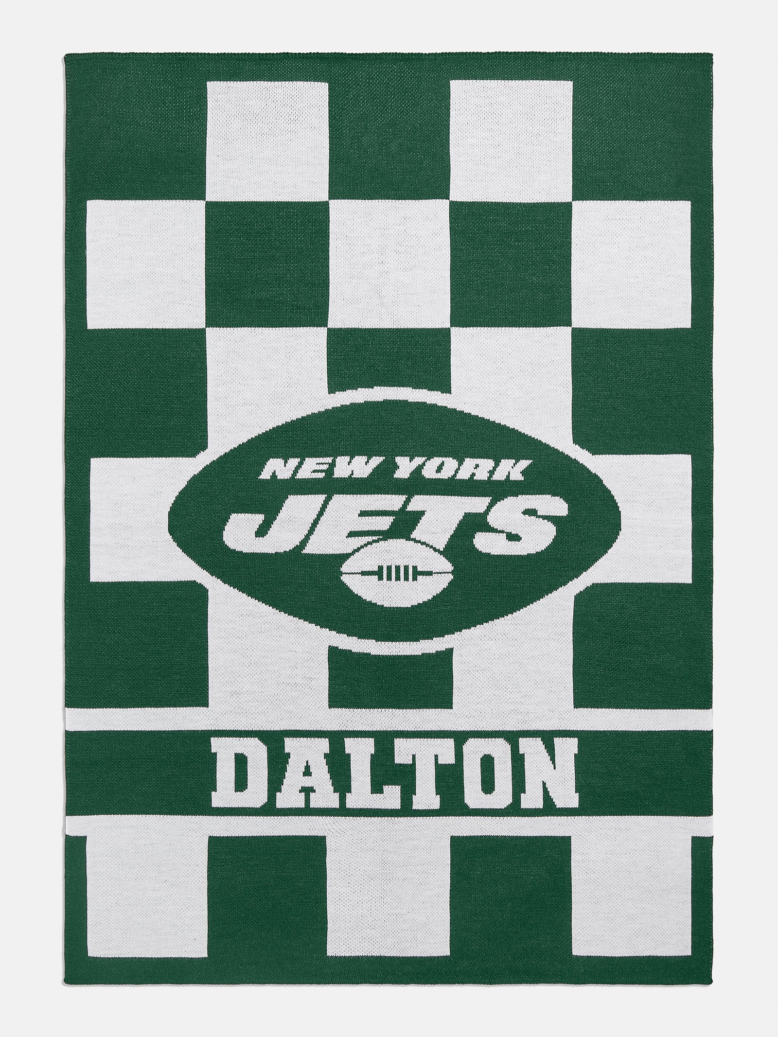 Baublebar New York Jets NFL Custom Blanket: Checkerboard Print - New York Jets