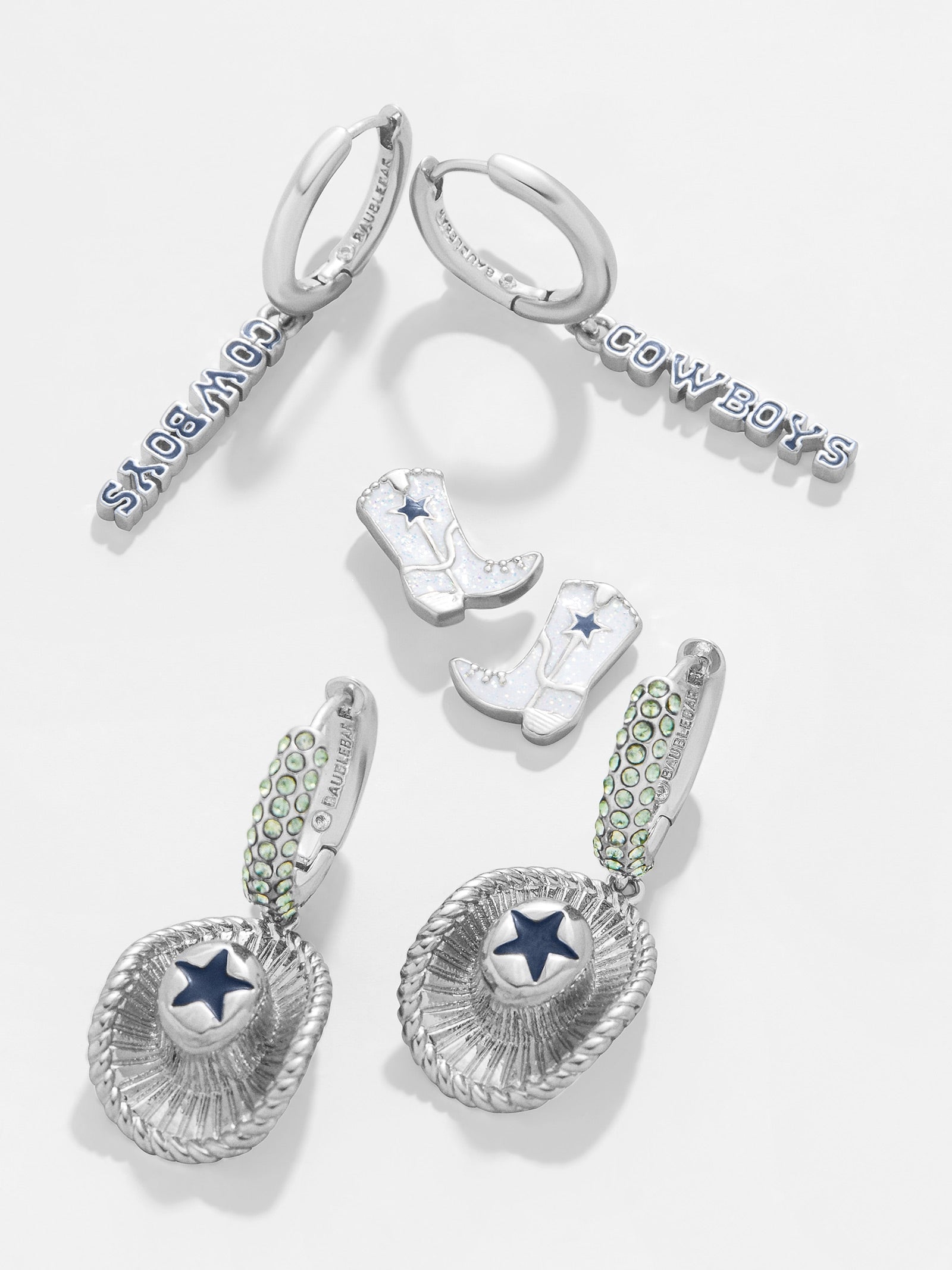 Dallas Cowboys Earrings - Clear Bead HOOP Style - $5.00 Per Pair -  Wholesale Dallas Cowboys Product - Cowboys Merchandise - Wholesale NFL  Merchandise