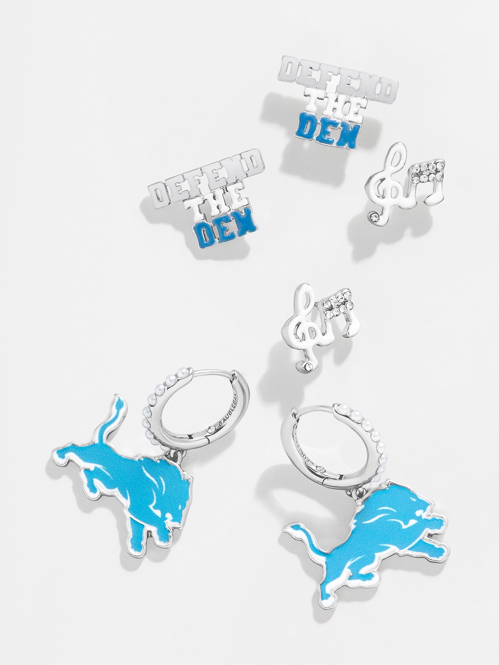 Detroit Lions Football Charm Bracelet and Earrings