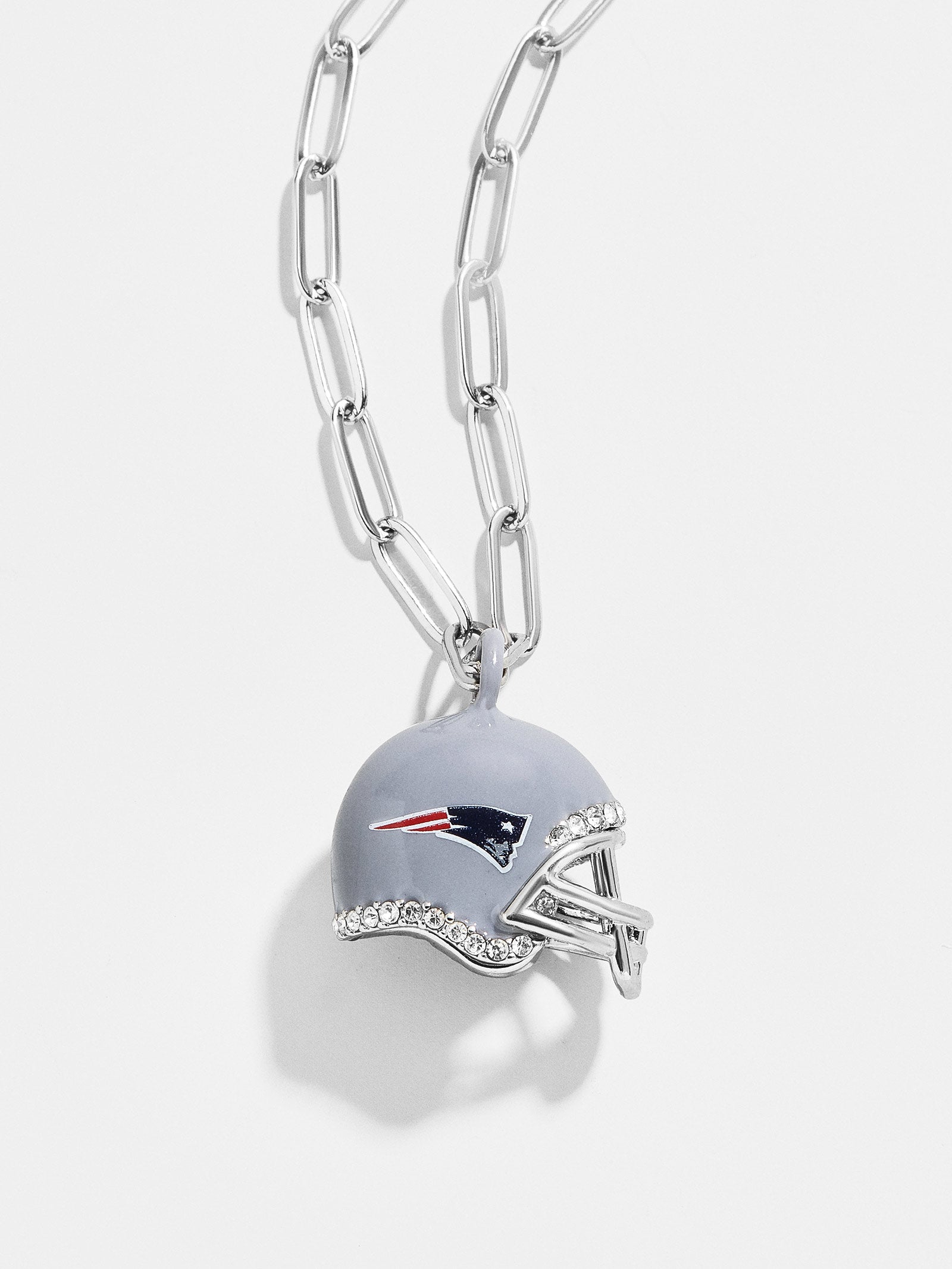 New England Patriots Helmet Pendant, 14K White - The GLD Shop