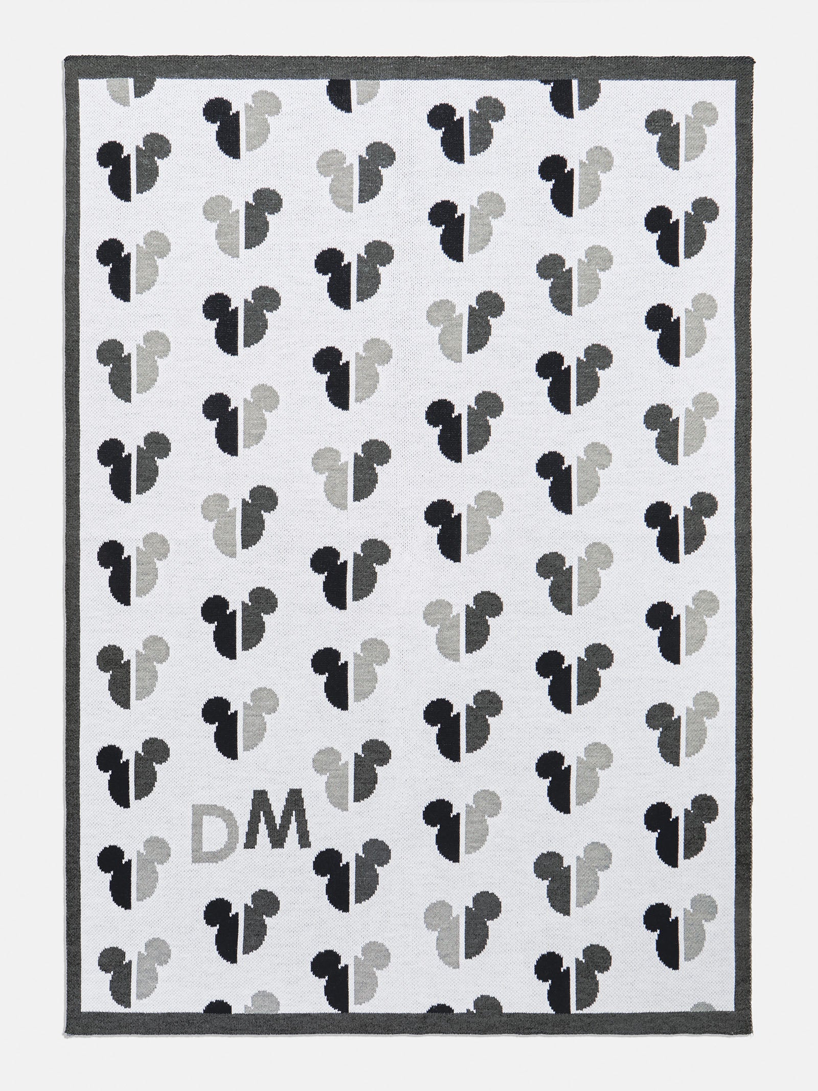 Mickey Mouse Disney Custom Initial Blanket Black White