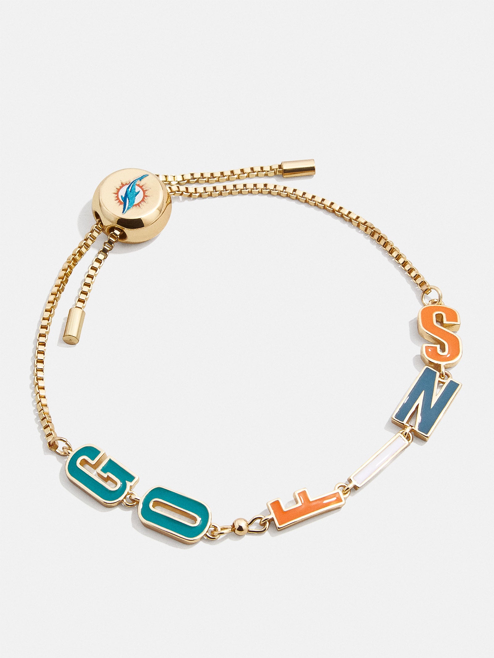 Miami Dolphins NFL Gold Slogan Bracelet - Miami Dolphins - Gold