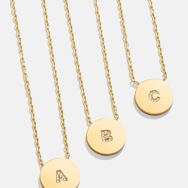 Baublebar 18K Gold Single Initial Custom Disc Necklace