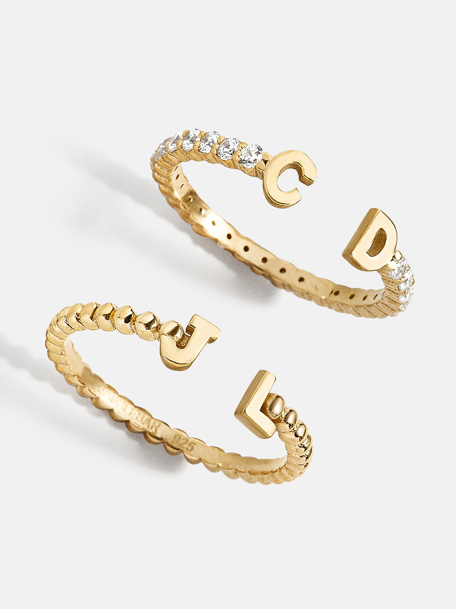 18K Gold Double Initial Custom Ring - Gold