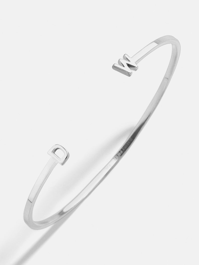 BaubleBar Sterling Silver Double Initial Custom Cuff Bracelet - Silver - 
    Enjoy 20% Off Custom Gifts
  
