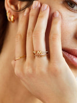 BaubleBar Sterling Silver Double Initial Custom Ring - Silver - 
    25% Off Custom Gifts: Ends Sunday
  
