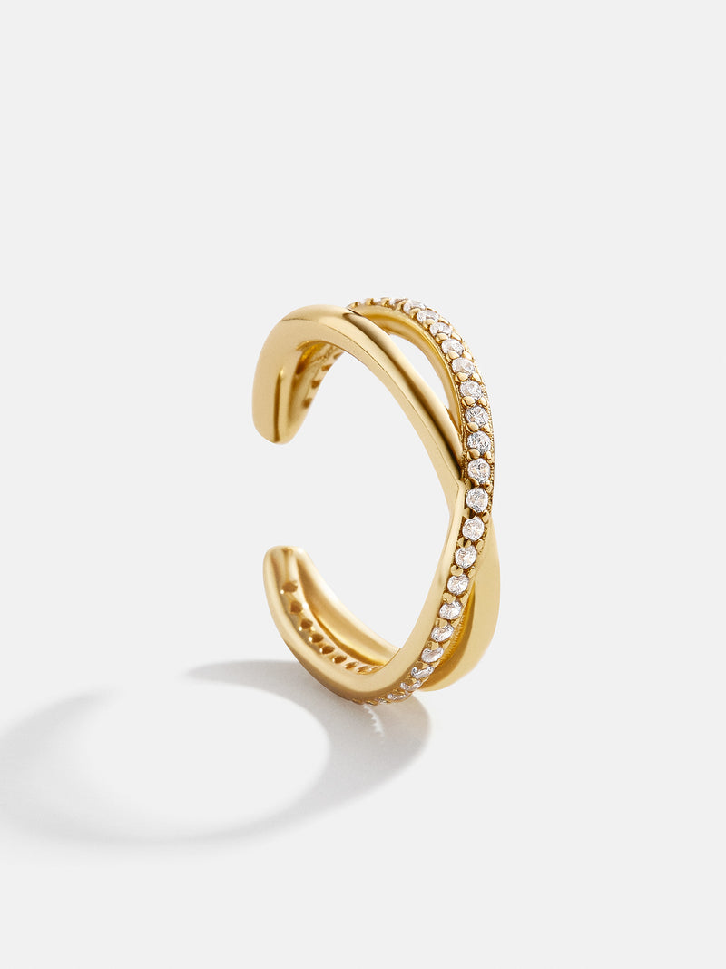 Mercedes 18K Gold Ear Cuff - Gold/Pavé