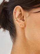 Mercedes 18K Gold Ear Cuff - Gold/Pavé