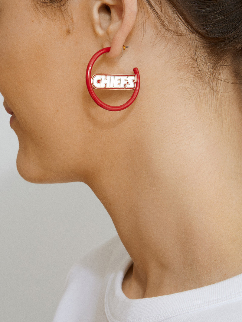 Kansas City Chiefs #15 Quarterback Huggie Hoop Earrings