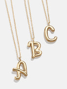 Bubble Script Initial Necklace - Bubble Script