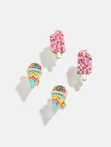 BaubleBar Sweet Treats Kids' Clip-On Earring Set - Sweet Treats Snow Cone & Popsicle - 
    Two pairs of kids' clip-on earrings
  
