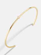 Yasmine 18K Gold Cuff Bracelet - Stone Center