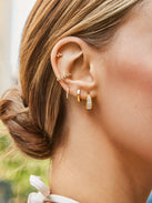 Tina 18K Gold Earrings - Gold/Pavé