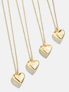 Puffy Heart 18K Gold Custom Pendant Necklace - 18K Gold Plated Sterling Silver