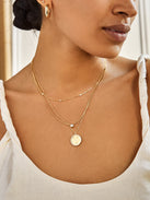 Classic 18K Gold Custom Medallion Necklace - Gold/Pavé