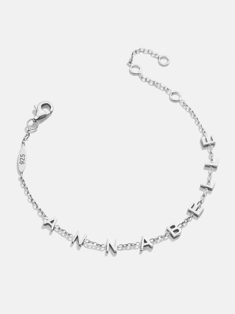 BaubleBar Mini Sterling Silver Custom Spaced Letter Name Bracelet - Silver - 
    25% Off Custom Gifts: One Week Only
  
