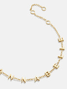 Mini 18K Gold Custom Spaced Letter Name Bracelet - 18K Gold Plated Sterling Silver