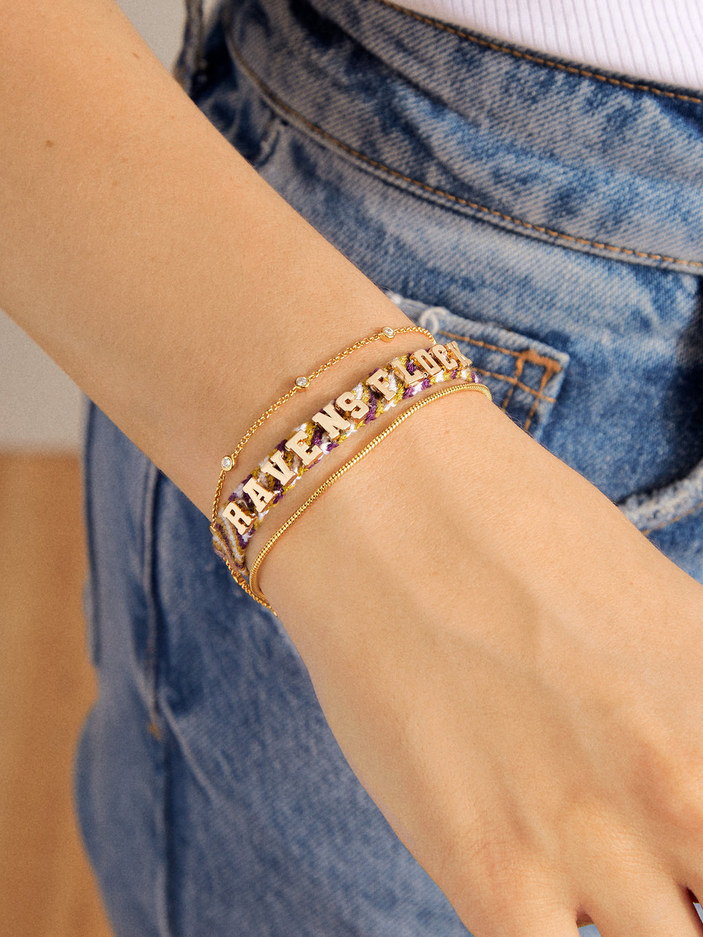 Baltimore Ravens Charm Bangle Bracelet