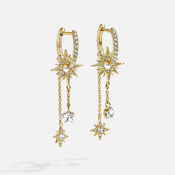 BAUBLEBAR Lucy Goldtone Clear Stone Hoop Earrings Set - 20629459