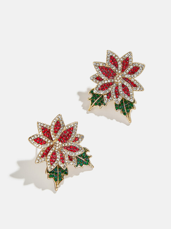 Case In Poinsettia Earrings - Holiday Poinsettia