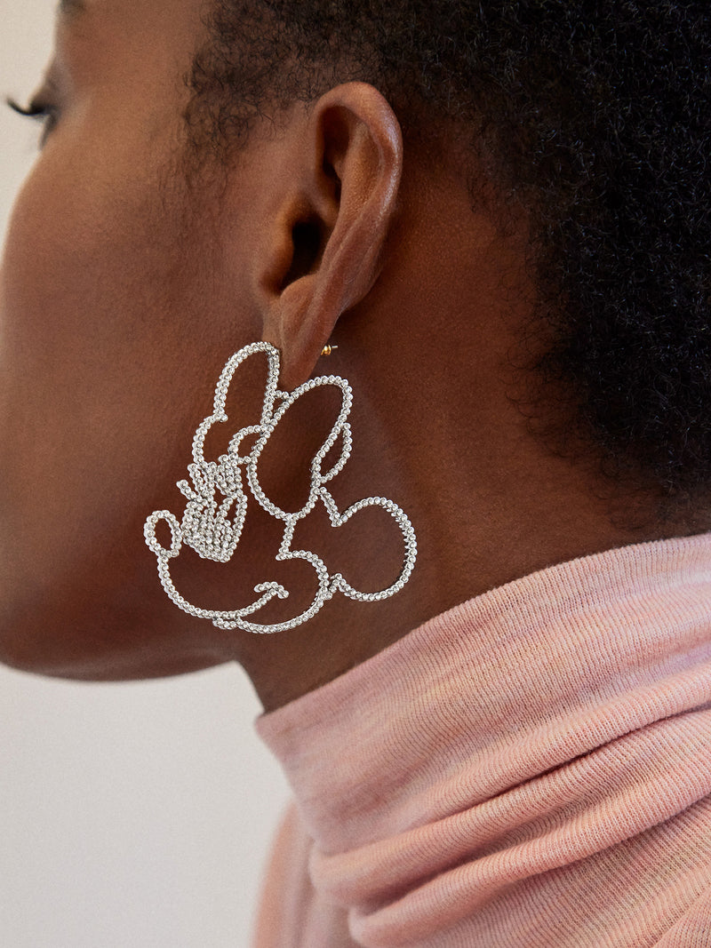 BaubleBar Disney Minnie Mouse Silver Outline Earrings - Minnie Mouse - 
    END OF YEAR SALE
  
