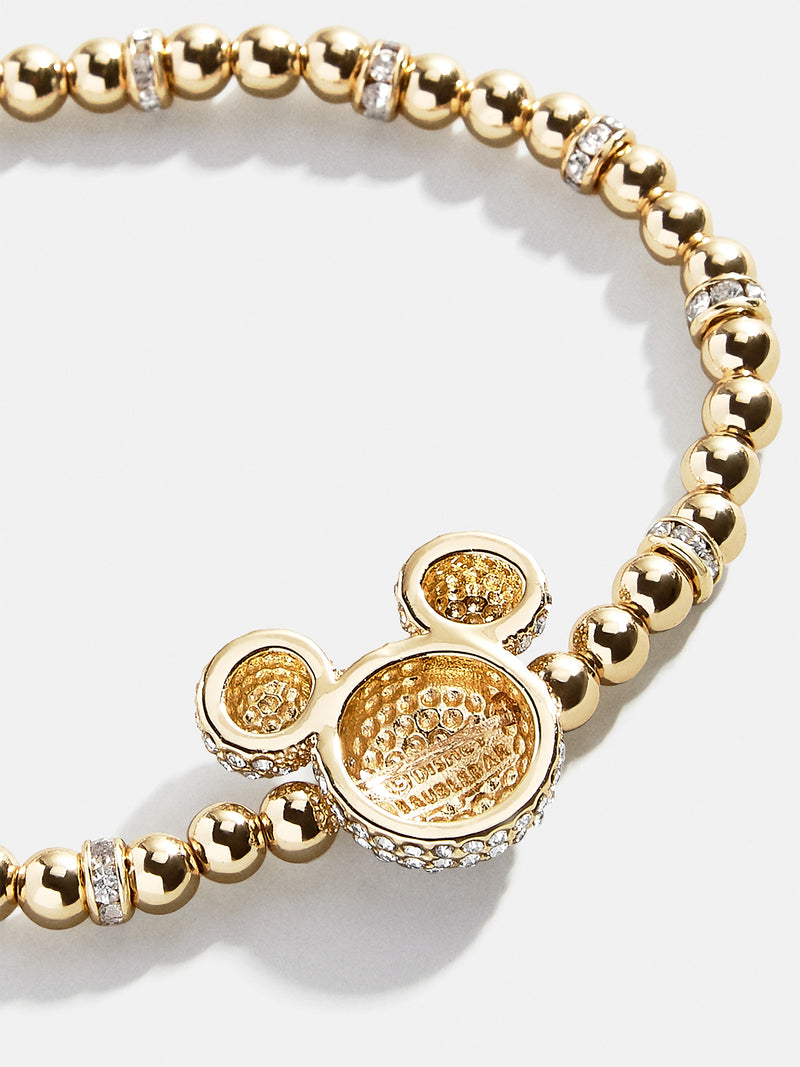 Mickey Mouse Disney Pavé Bracelet - Clear/Gold – Disney stretch bracelet –  BaubleBar