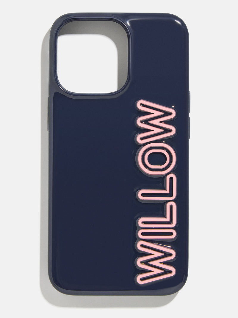 Fine Line Custom IPhone Case - Navy/Light Pink