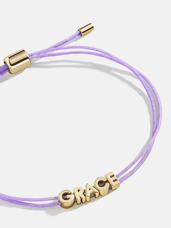 Custom Cord Bracelet - Lavender
