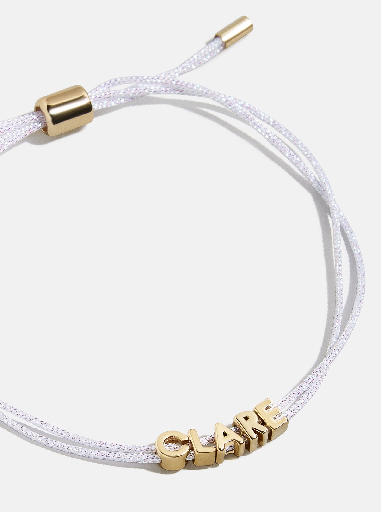 Custom Cord Bracelet - Metallic White