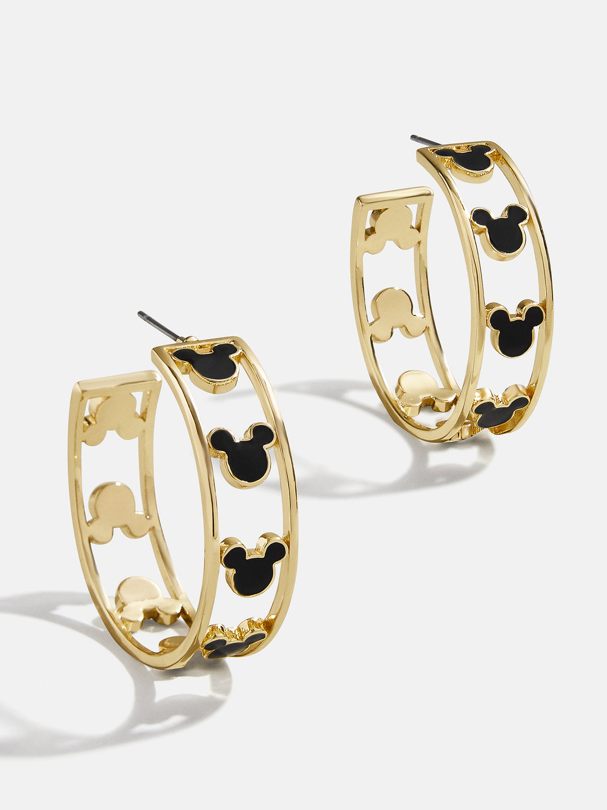 Mickey Mouse Disney Hoop Earrings - Gold/Black