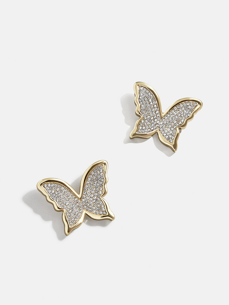 On the Fly Earrings - Gold/Pavé