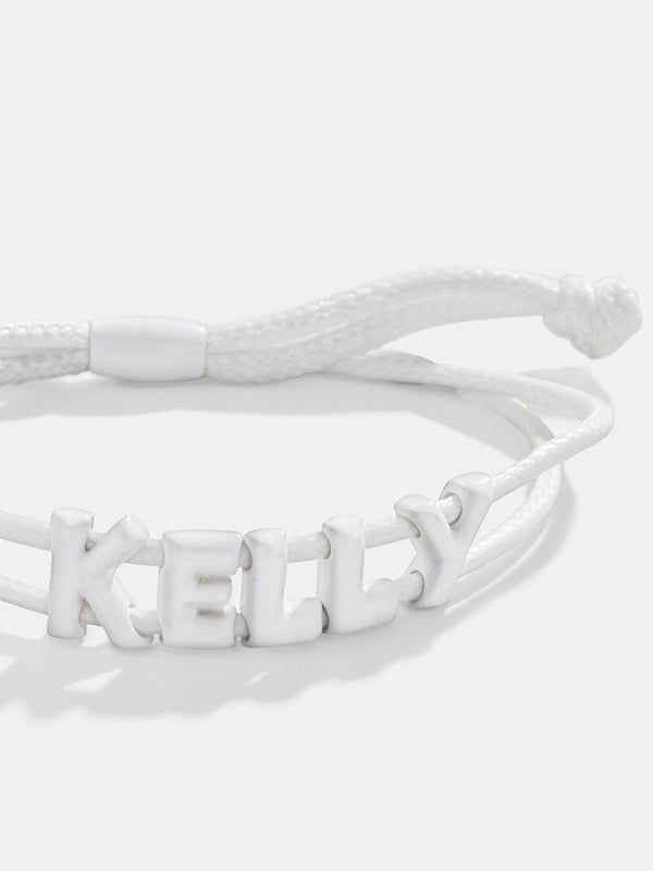 Say It All Custom Slider Bracelet - White