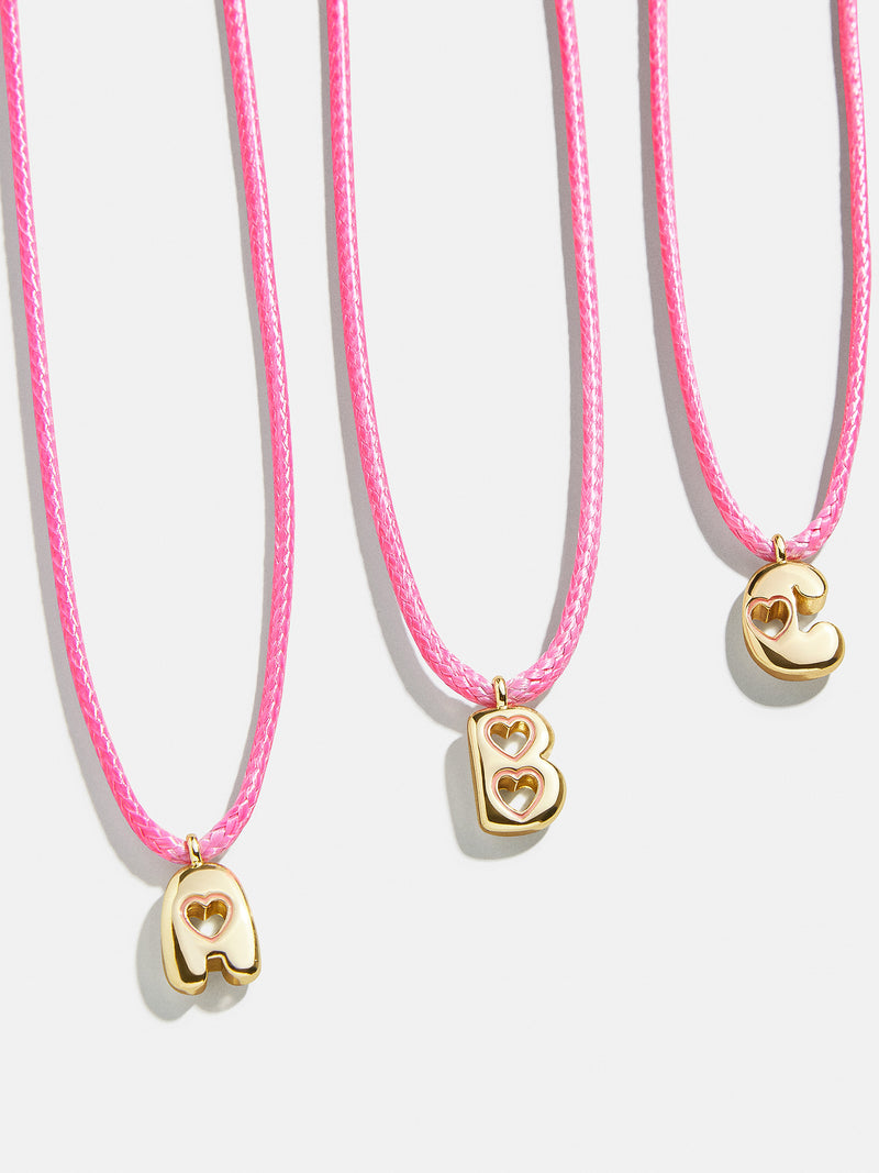 Pretty in Pink Kids Initial Necklace - Light Pink