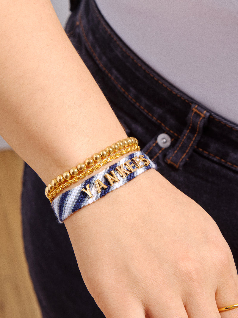 BaubleBar MLB Woven Friendship Bracelet - New York Yankees - 
    MLB pull tie bracelet
  
