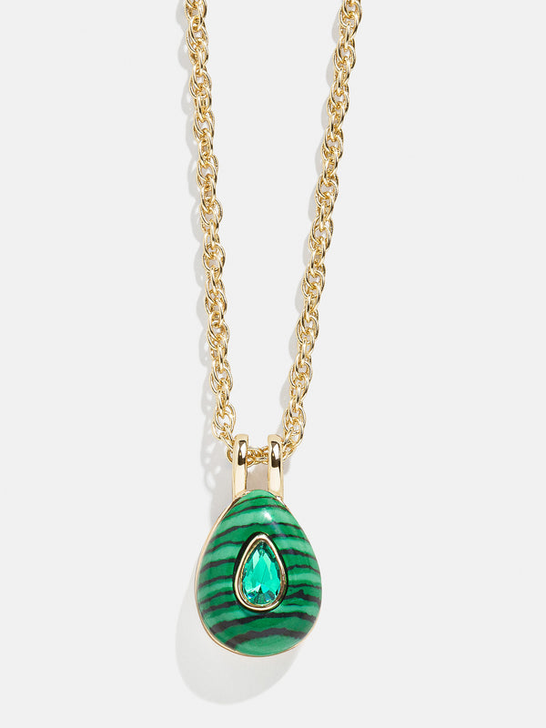 Semi-Precious Teardrop Birthstone Necklace - Emerald