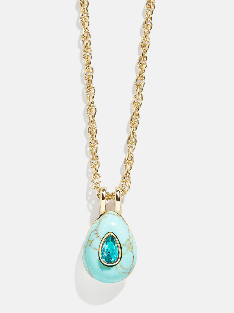 BaubleBar Semi-Precious Teardrop Birthstone Necklace - Blue Zircon - 
    Semi-precious birthstone necklace
  
