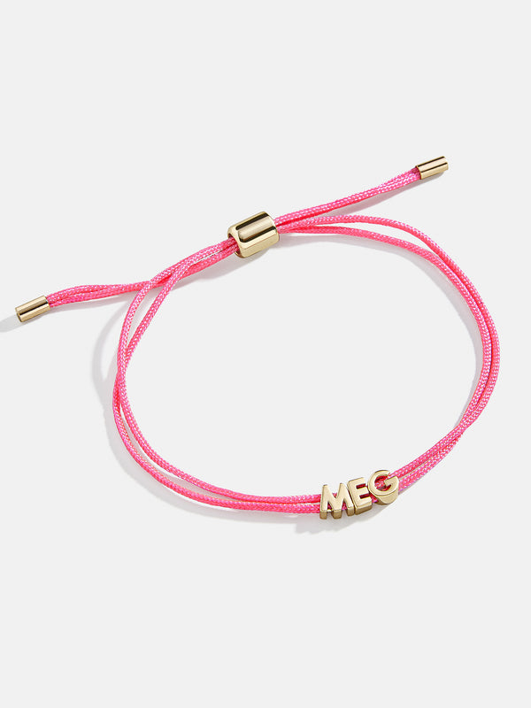 Custom Cord Bracelet - Neon Pink