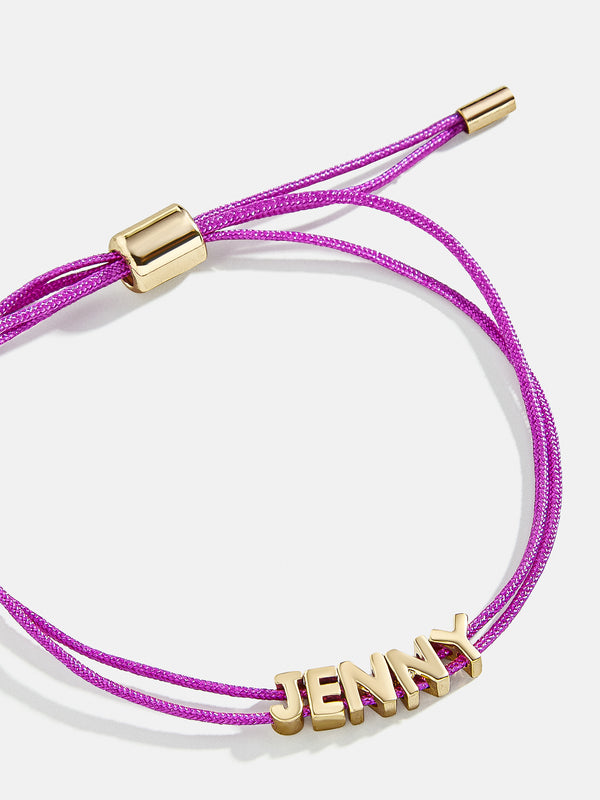 Custom Cord Bracelet - Neon Purple