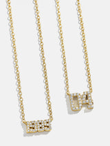 BaubleBar 18K Gold Varsity Font Custom Number Necklace - Varsity Font Numbers - 
    20% Off 2+ Necklaces with code LAYER20
  
