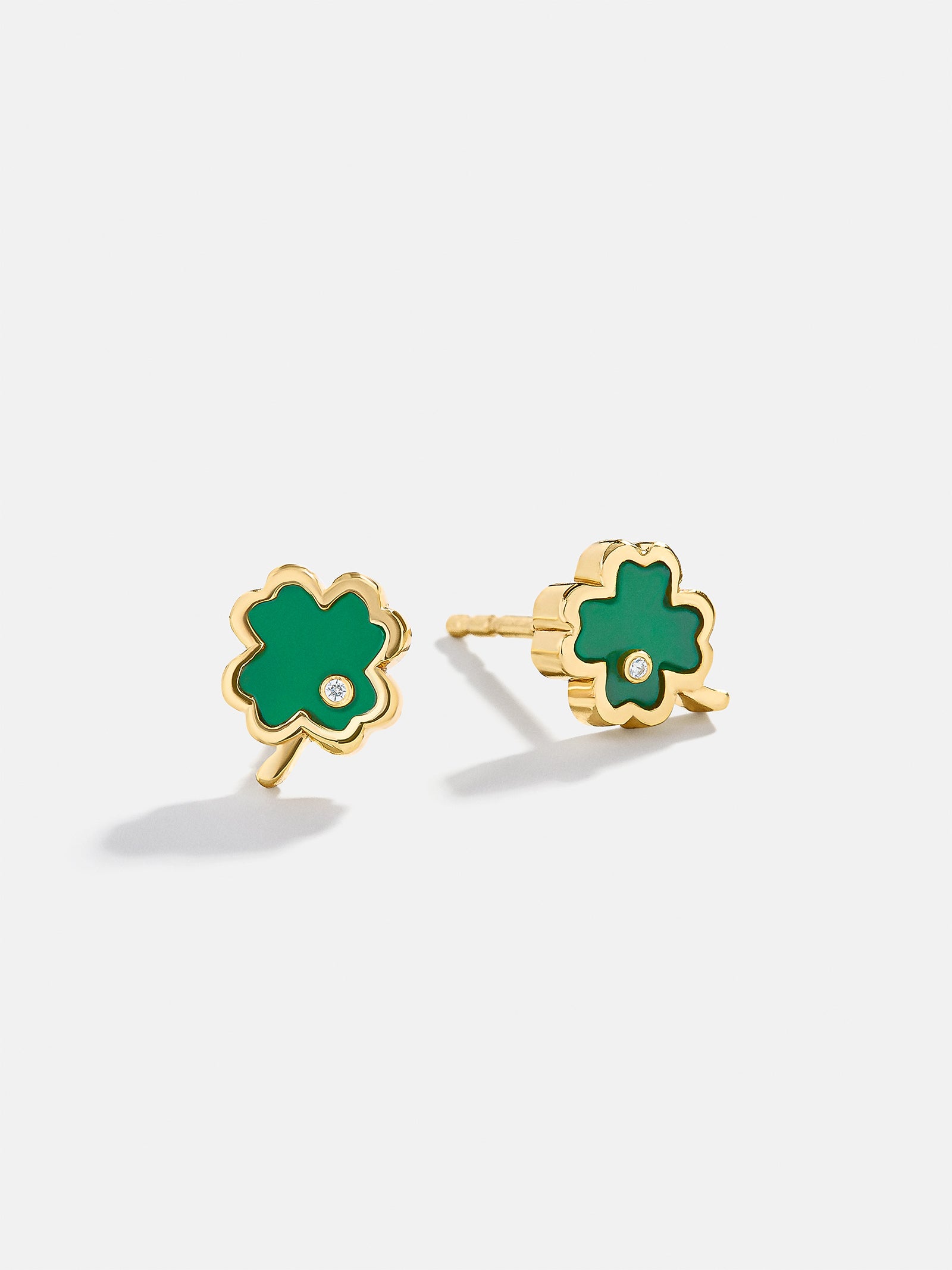 18K Gold Four-Leaf Clover Earrings - Clover