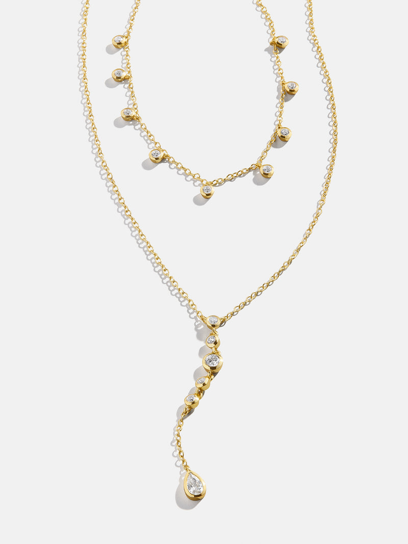 Camilla 18K Gold Layered Necklace - Gold/Pavé