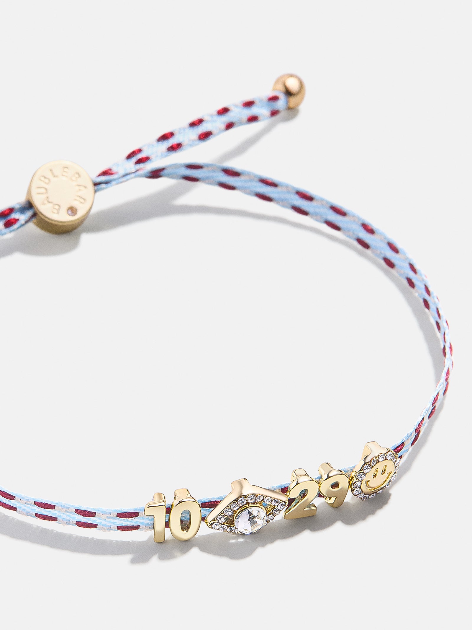 Custom Ribbon Bracelet - Blue/Red Ribbon