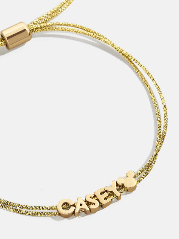 Mickey Mouse Disney Custom Cord Bracelet - Gold