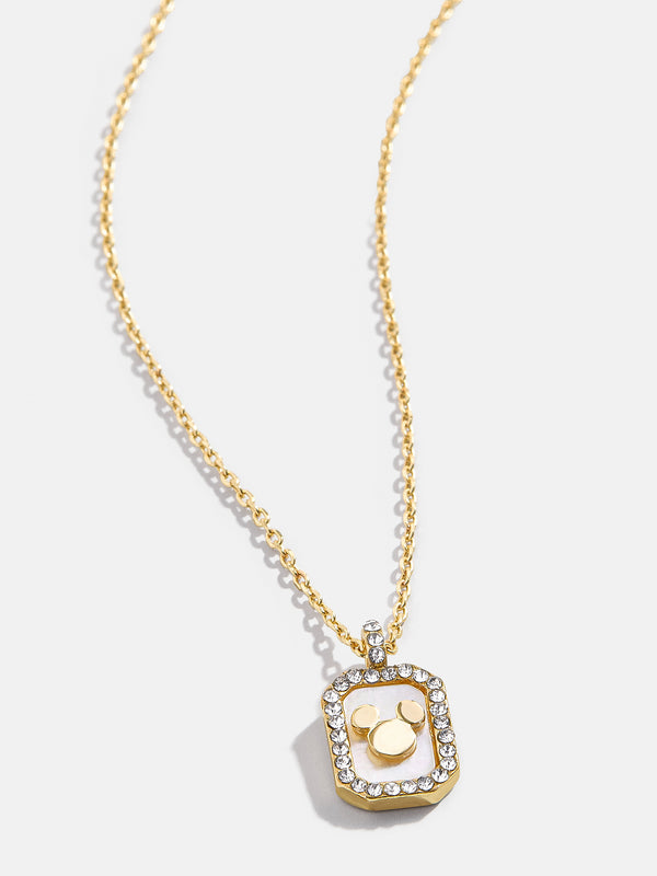 Mickey Mouse Disney Pavé Pendant Necklace - Clear/Gold