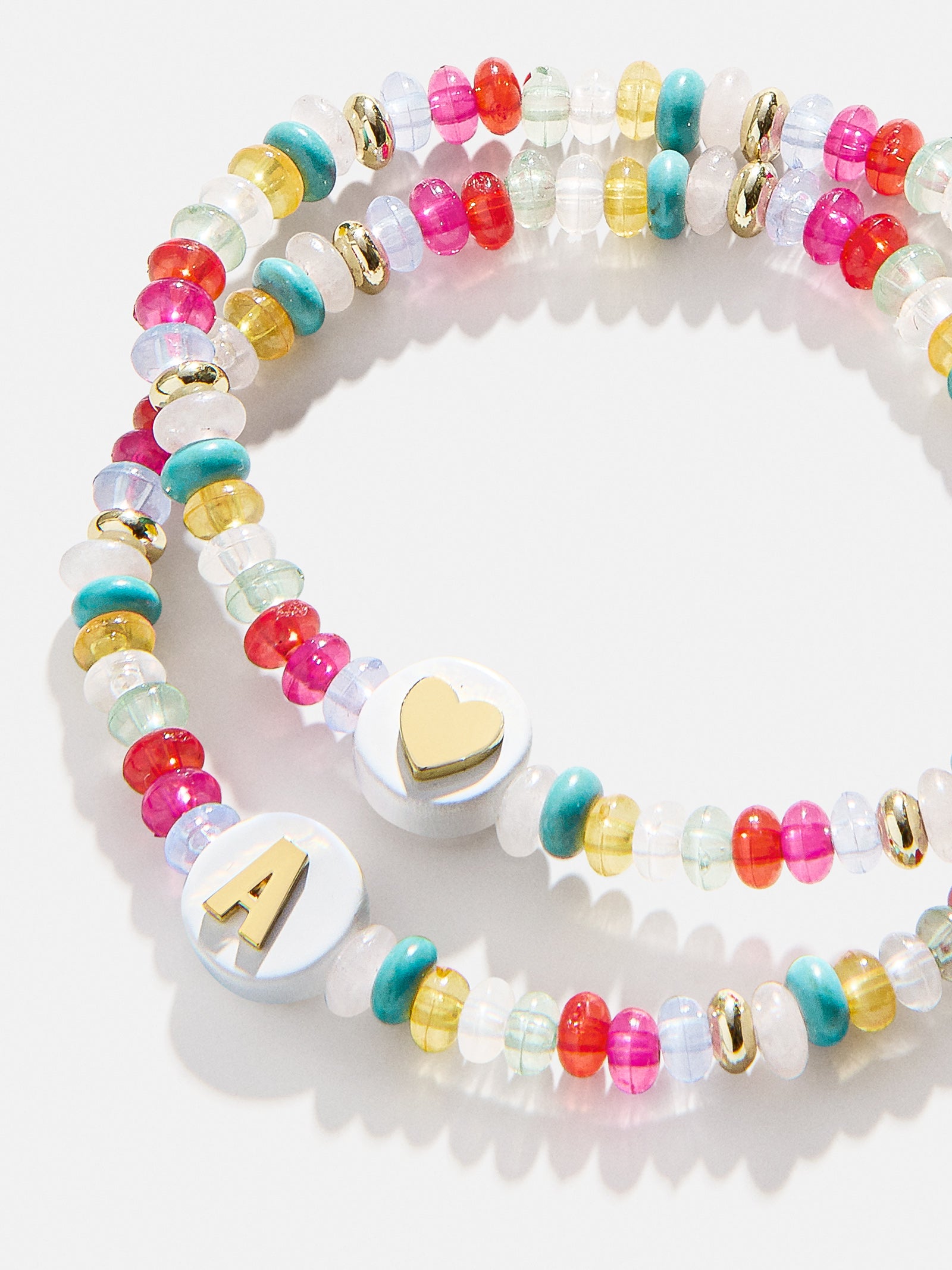 Kids' Initial & Heart Bracelet Set - Multi