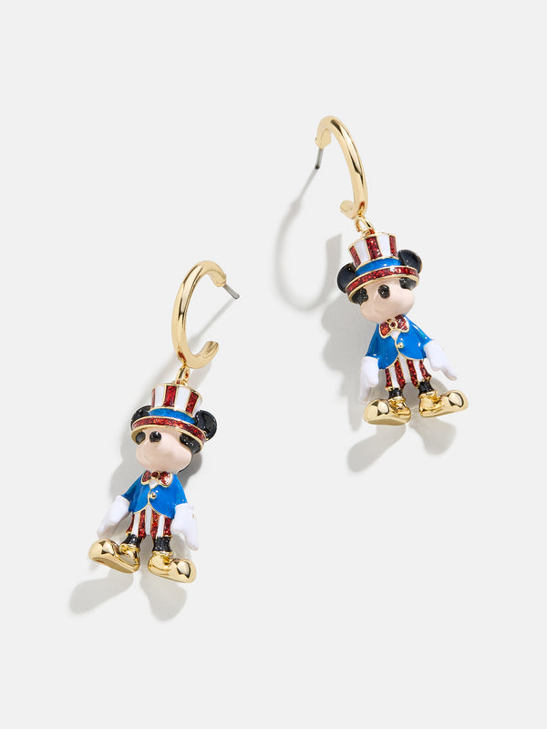 Mickey Mouse Disney Americana Earrings - Red/White/Blue