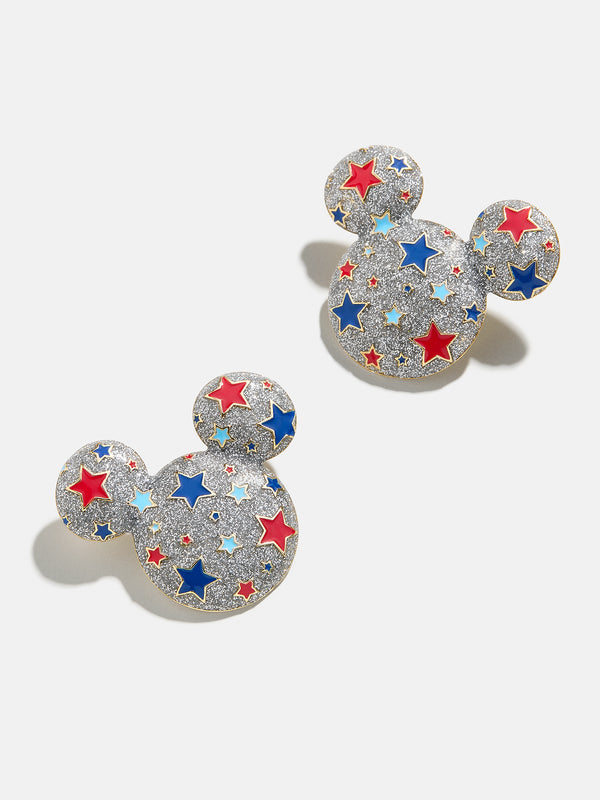 Mickey Mouse Disney Americana Star Earrings - Silver