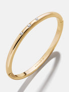 Nadia Classic Hinge Bangle - Classic Thin Gold Triple Bezel